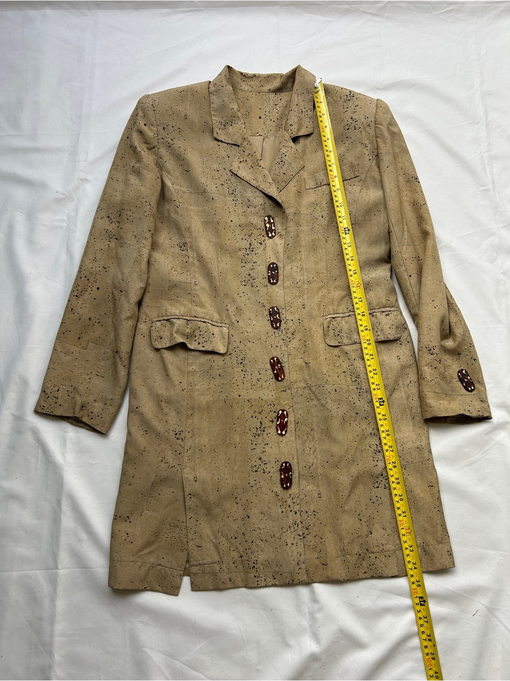 Women's Tan Long Blazer Jacket